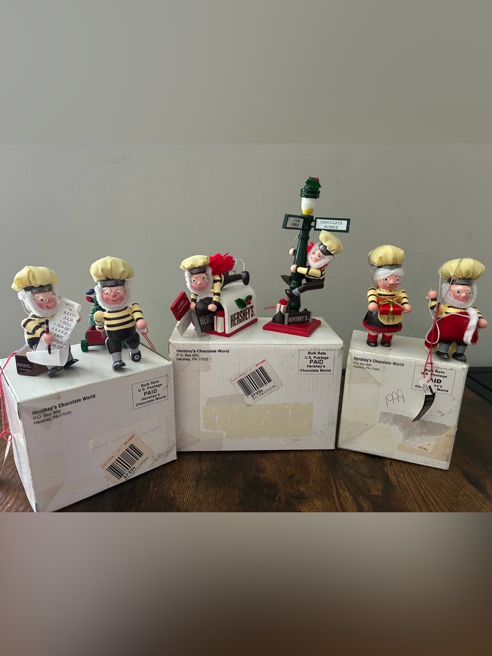 Hershey's Chocolate World Hand Painted Christmas Ornament Lot by Kurt Adler NIB